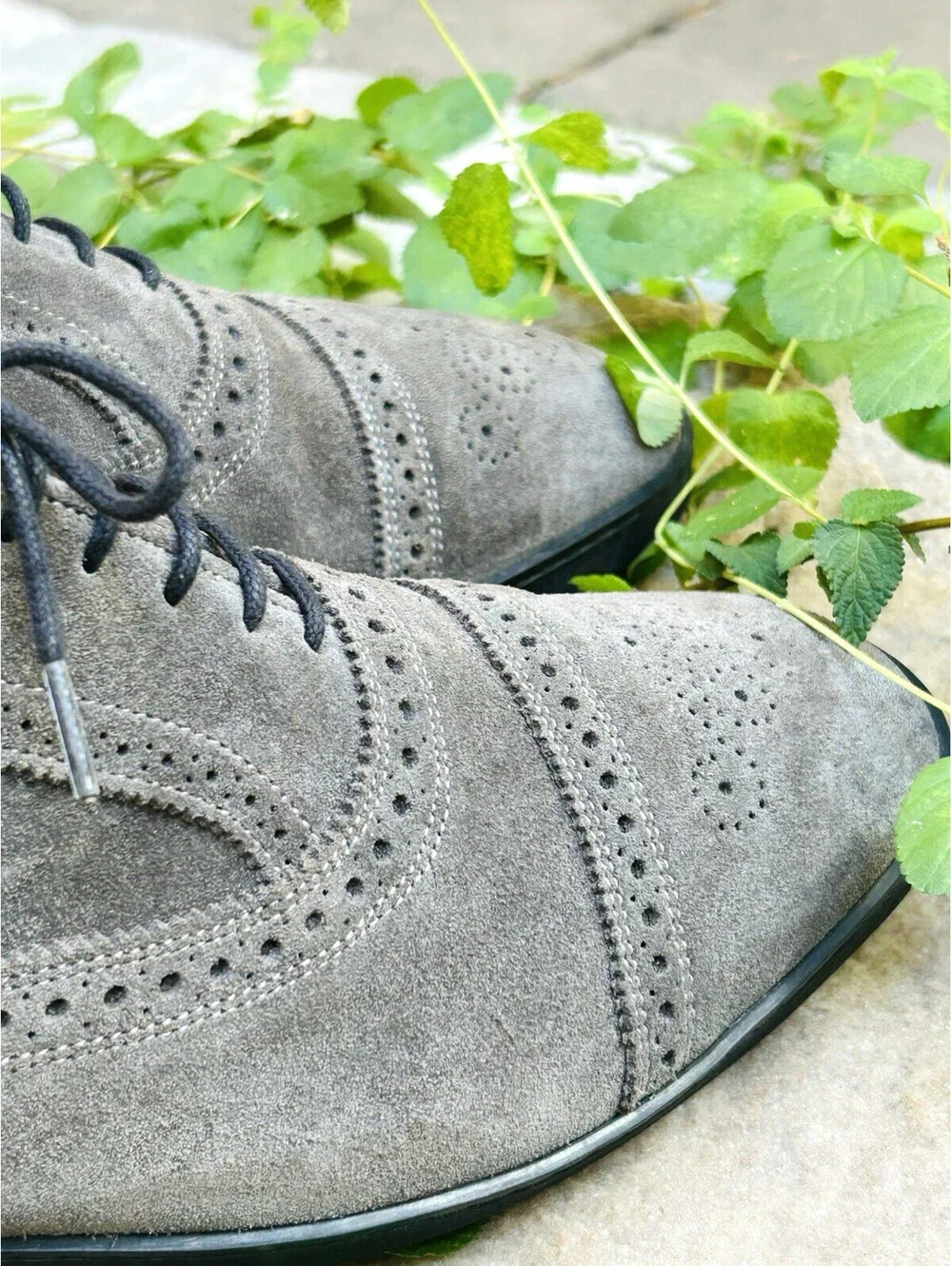 Allen Edmonds Strand Oxford Dress Sneaker Shoe Gray Leather Wingtip 13 EEE 3E